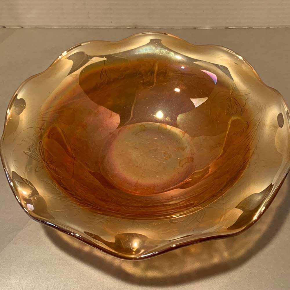 Vintage Carnival glass serving bowl